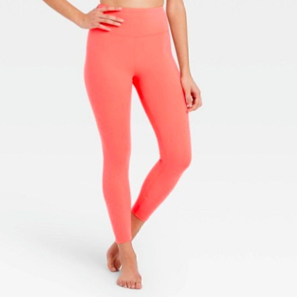 JoyLab Joy Lab Laser Cut Leggings Coral Medium NWT